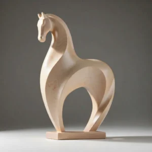 Abstract horse sculpture light maple wood version