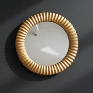 Gold fluted circular decorative plate digital model