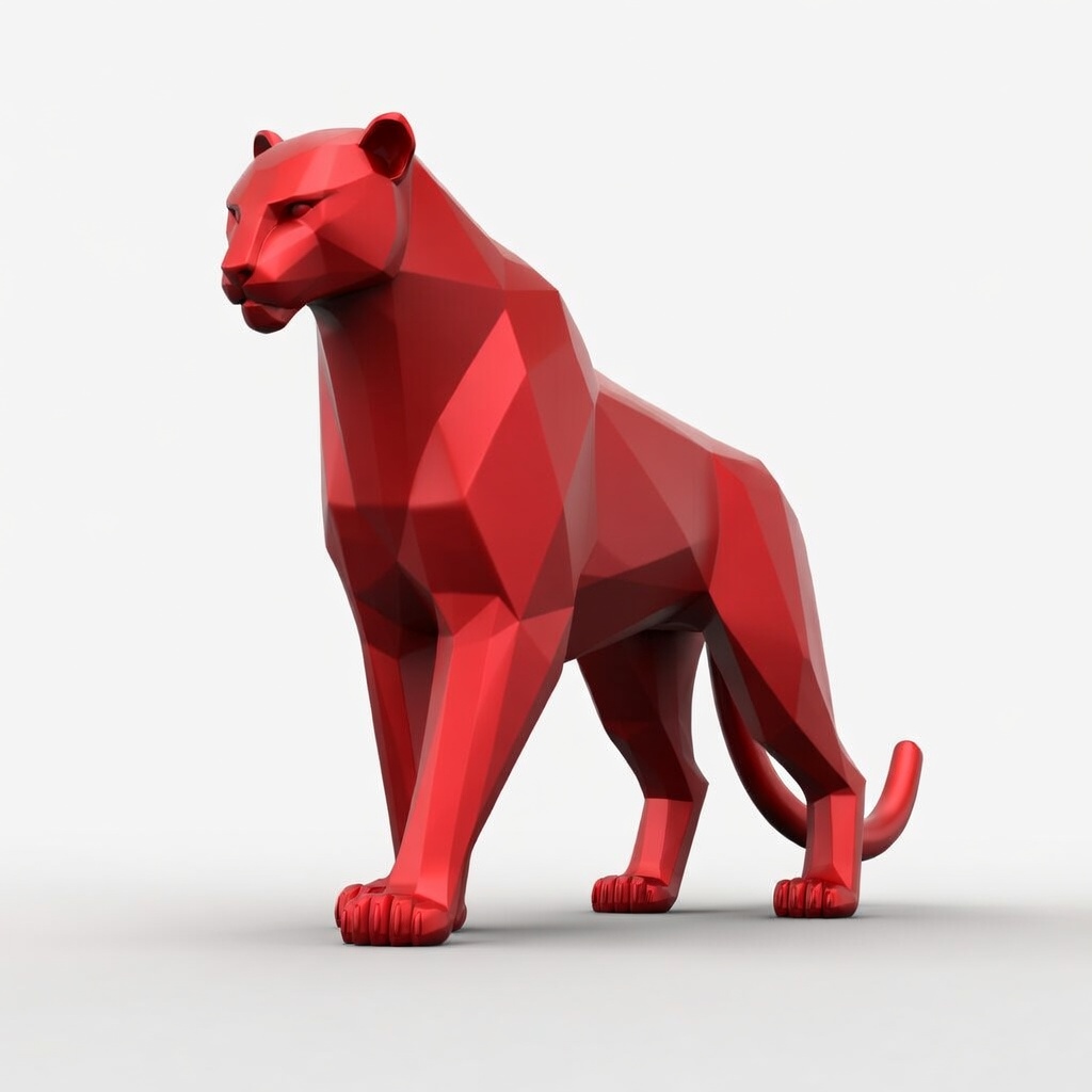 Low Poly Panther CNC 3D Relief Model | Wooden Big Cat STL for CNC Router - Image 5