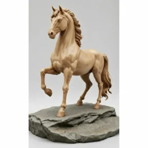 Realistic equine sculpture optimized for 3D printing and CNC manufacturing