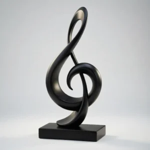 Black finish version of treble clef art piece
