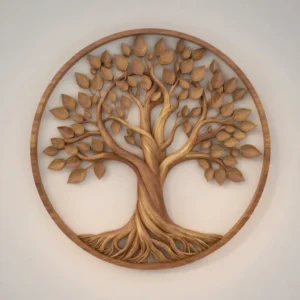 Tree of Life Wall Art CNC Relief Model 2 Medium wood tone Tree of Life wall art digital model