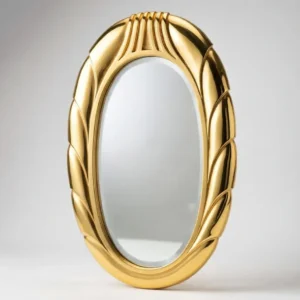 Detailed braided leaf pattern on mirror frame