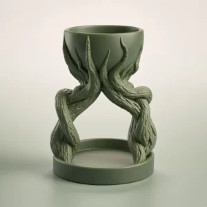 Organic root planter 3D model with twisted branch supports