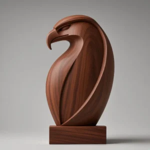 Dark walnut modern eagle sculpture digital 3D model