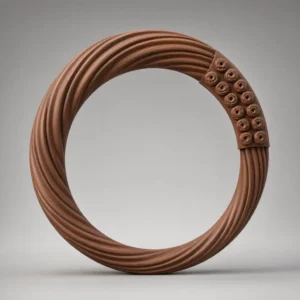 Dark wood twisted rope circular mirror frame