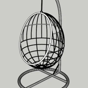 3D wireframe model of NIDO Egg Chair showing grid structure