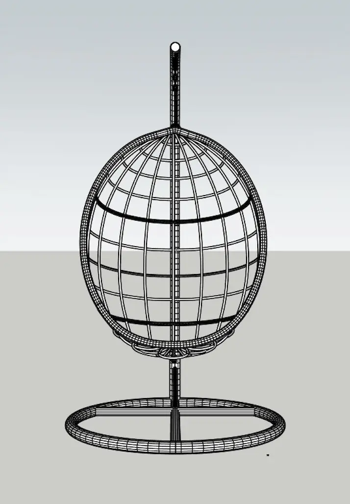 Front view of CÁPSULA Egg Chair 3D model