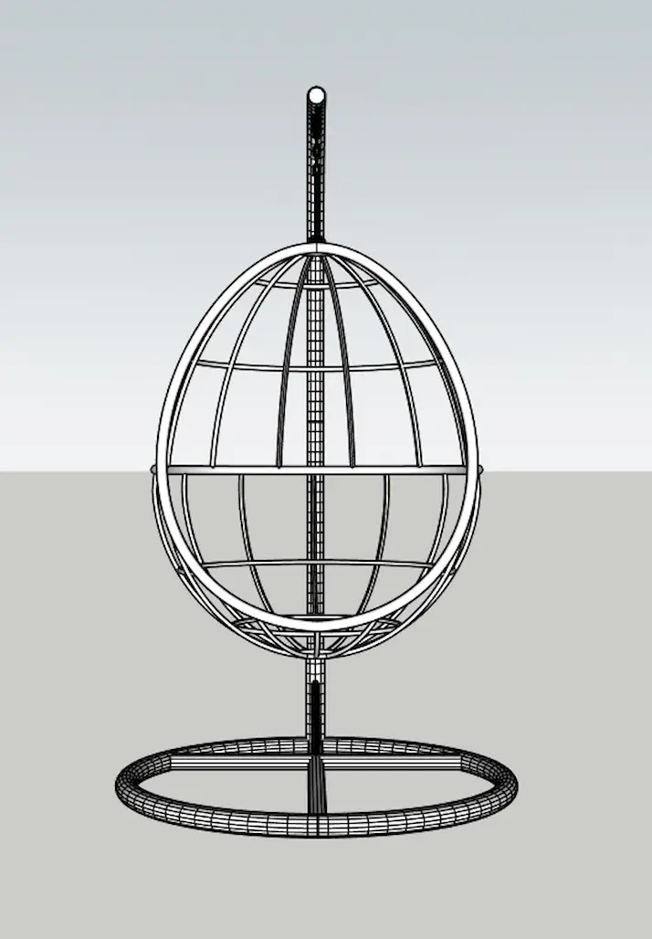 Front view of ÓRBITA Egg Chair 3D model